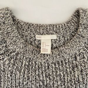H&M large marled black and white knit sweater